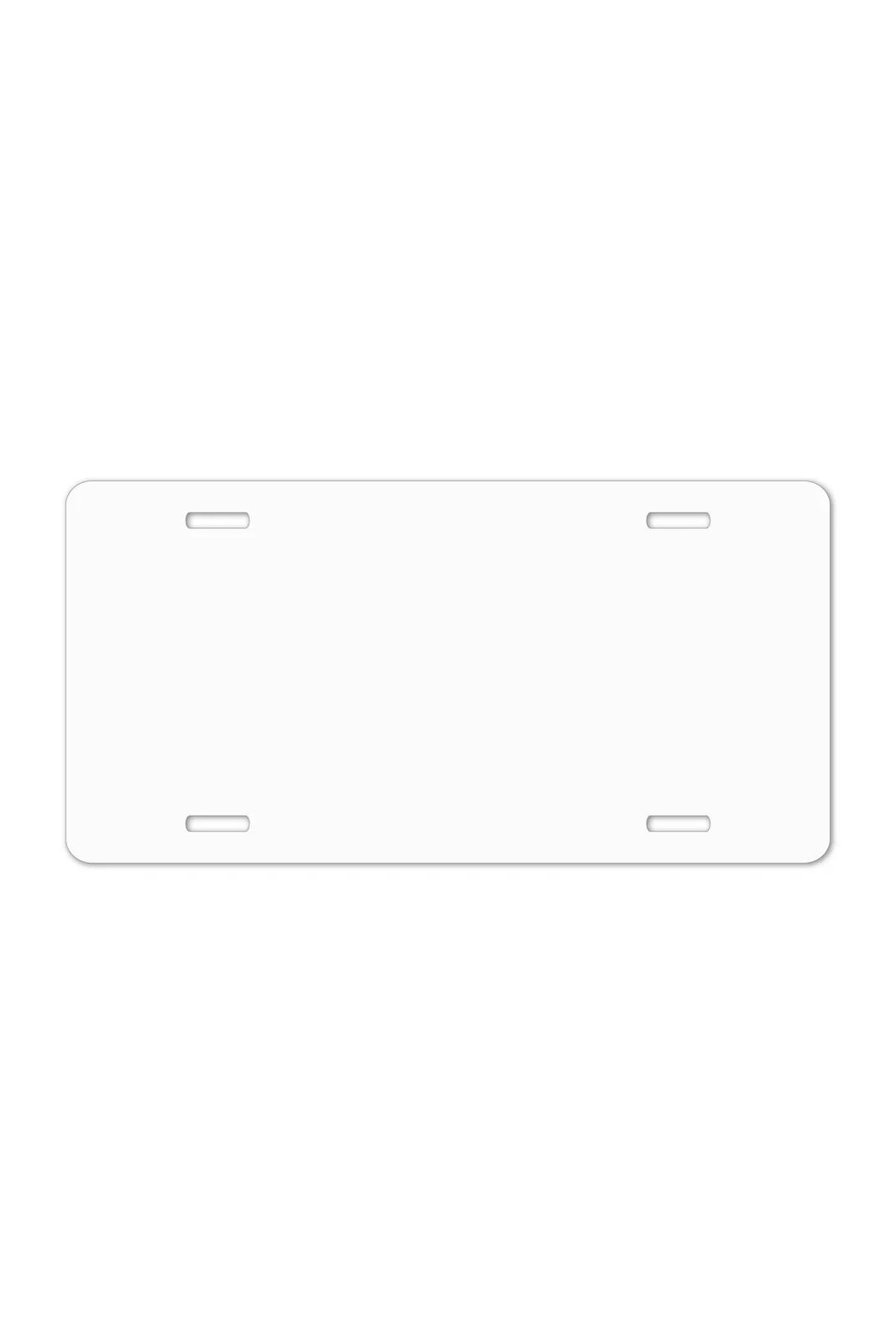 12 x 6 x .025 White Aluminum License Plate with 4 Holes