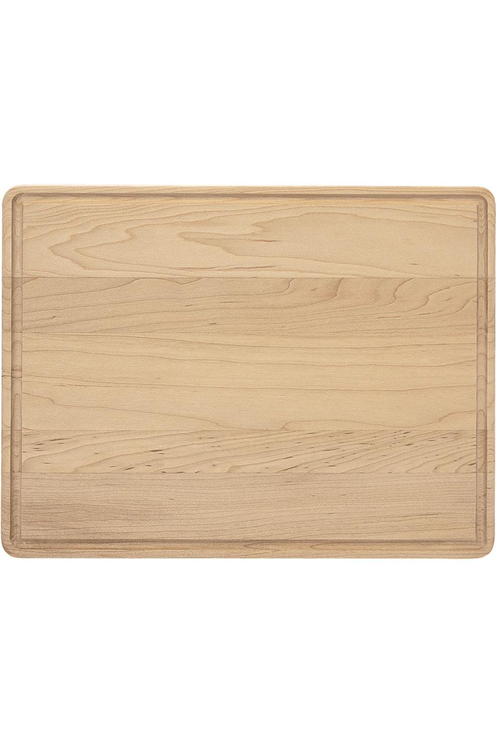 11 1/2 x 8 3/4 Natural Wood Cutting Board with Drip Ring