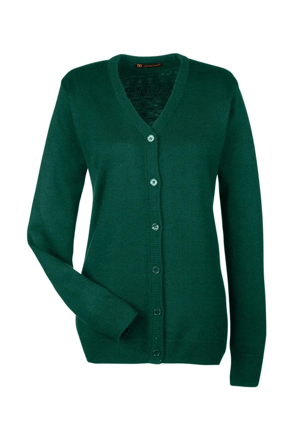 Harriton Ladies Pilbloc V-Neck Button Cardigan Sweater