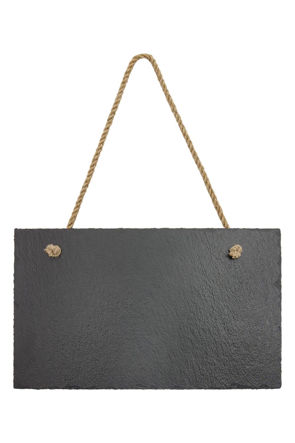 11 3/4 x 7 Rectangle Slate Decor with Hanger String